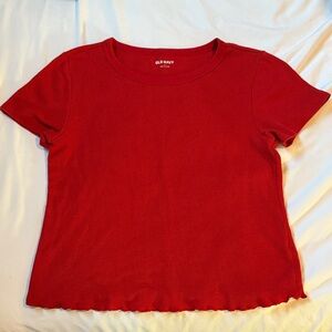 Old Navy Red Ribbed Tee